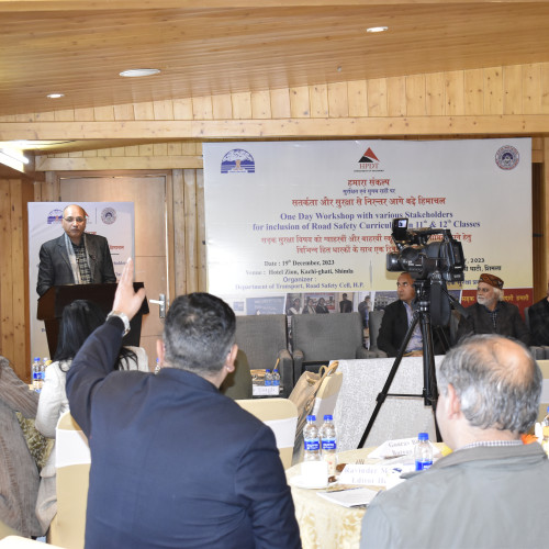 workshop with SCERT Solan for inclusion of Road Safety Curriculum in 11th & 12th Classes 19-12-23.